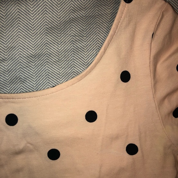 Cream and Black Polka Dot Crop Top - Picture 2 of 2